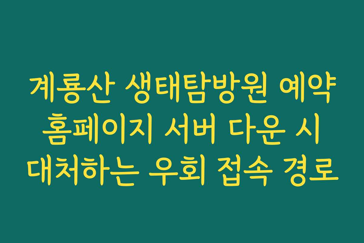 계룡산 생태탐방원 예약 홈페이지 서버 다운 시 대처하는 우회 접속 경로
