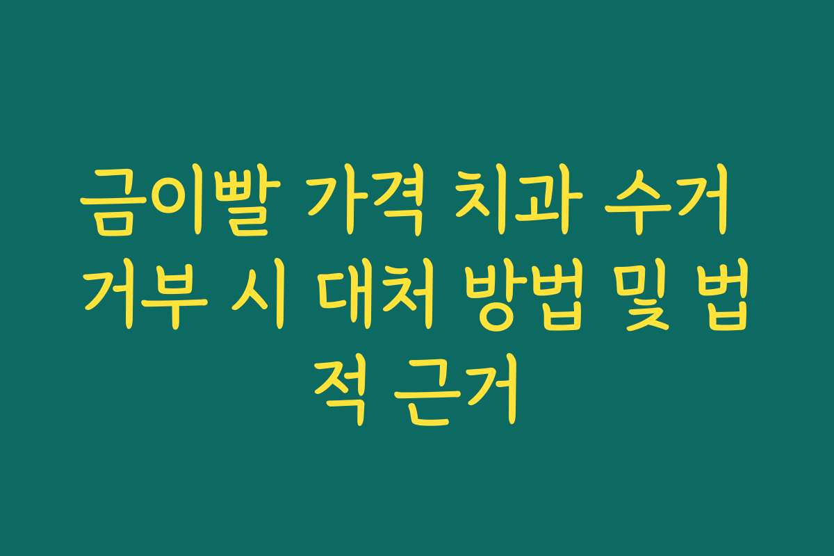 금이빨 가격 치과 수거 거부 시 대처 방법 및 법적 근거 금이빨 가격 치과 수거 거부 시 대처 방법 및 법적 근거