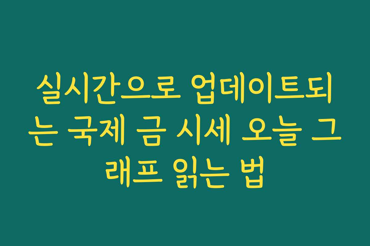 실시간으로 업데이트되는 국제 금 시세 오늘 그래프 읽는 법