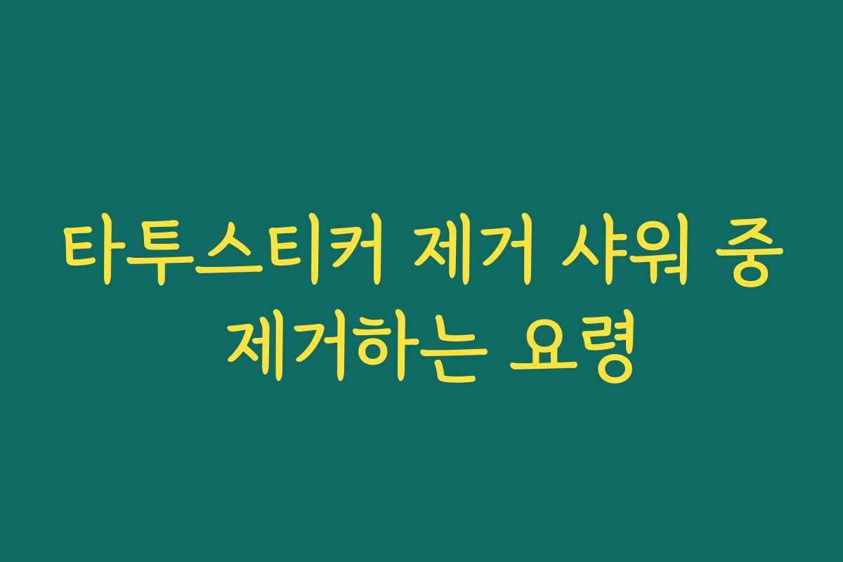 타투스티커 제거 샤워 중 제거하는 요령