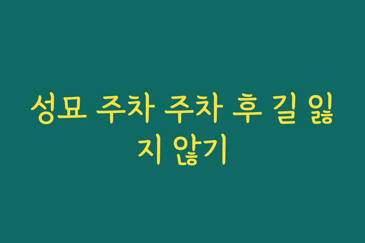 성묘 주차 주차 후 길 잃지 않기
