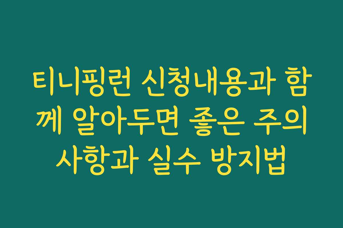 티니핑런 신청내용과 함께 알아두면 좋은 주의사항과 실수 방지법