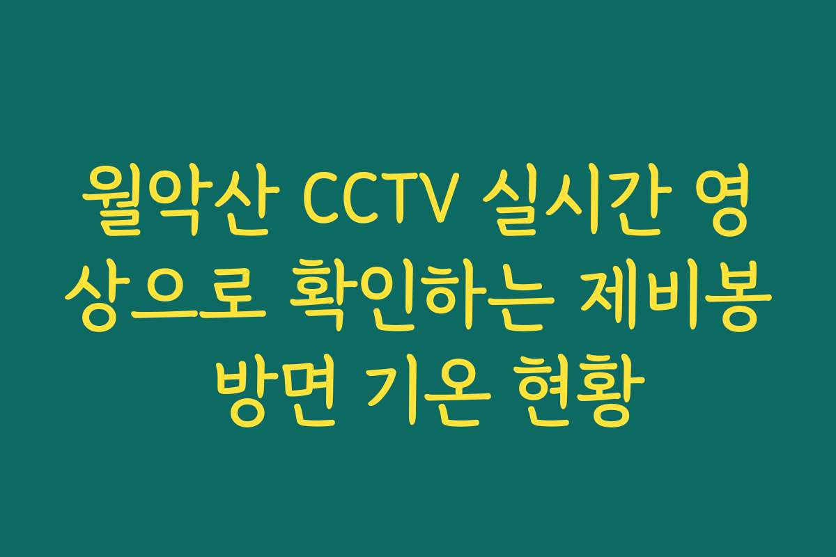 월악산 CCTV 실시간 영상으로 확인하는 제비봉 방면 기온 현황