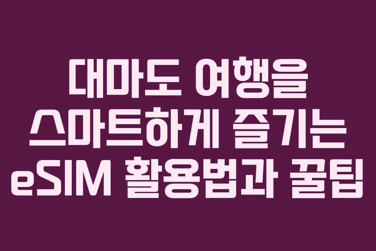 대마도 여행을 스마트하게 즐기는 eSIM 활용법과 꿀팁