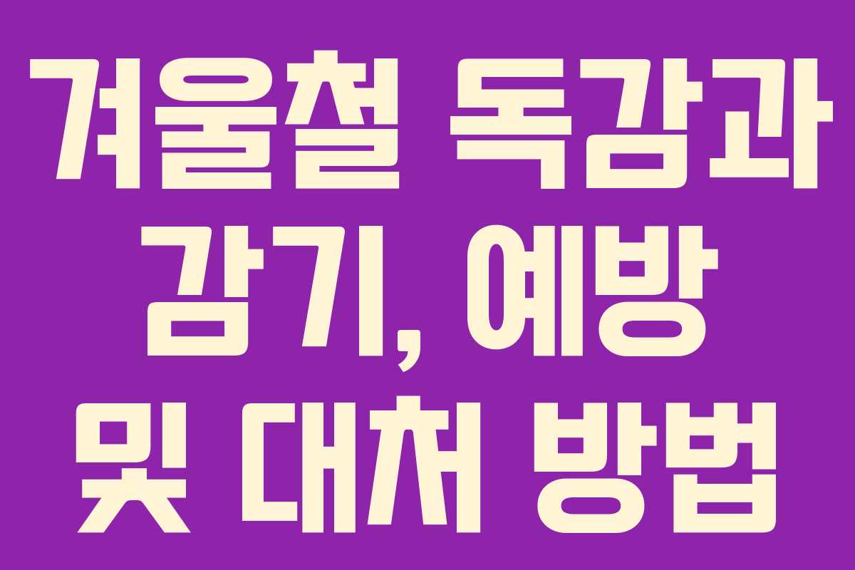 겨울철 독감과 감기, 예방 및 대처 방법