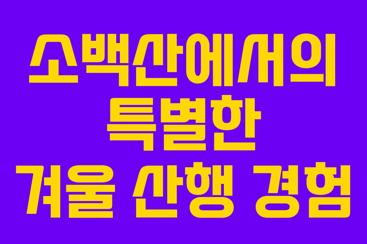 소백산에서의 특별한 겨울 산행 경험