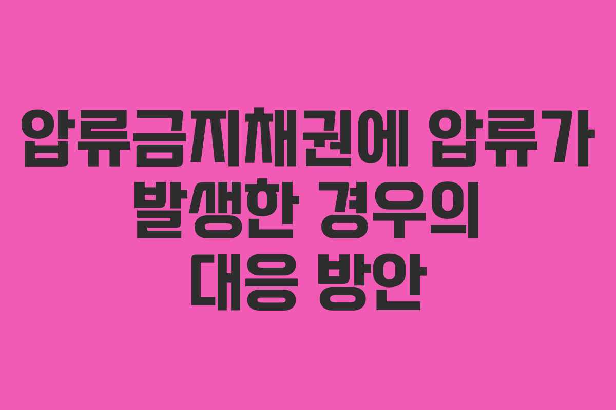 압류금지채권에 압류가 발생한 경우의 대응 방안