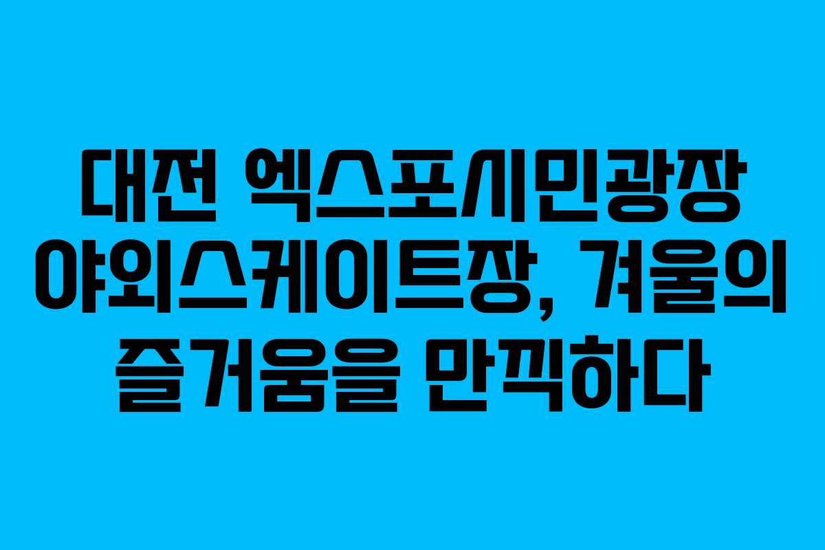 대전 엑스포시민광장 야외스케이트장, 겨울의 즐거움을 만끽하다