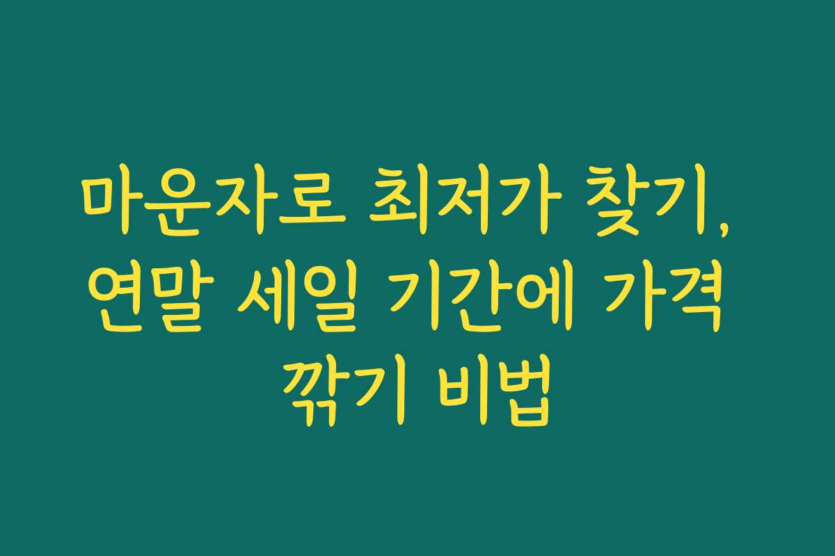 마운자로 최저가 찾기, 연말 세일 기간에 가격 깎기 비법