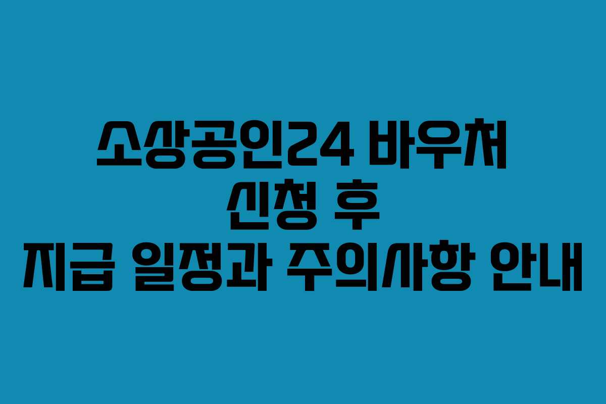 소상공인24 바우처 신청 후 지급 일정과 주의사항 안내 소상공인24 바우처 신청 후 지급 일정과 주의사항 안내