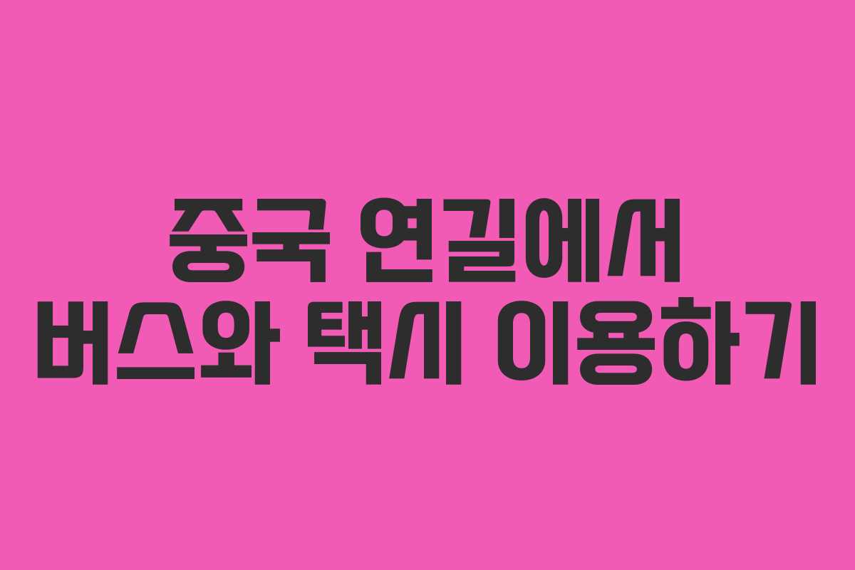 중국 연길에서 버스와 택시 이용하기 중국 연길에서 버스와 택시 이용하기