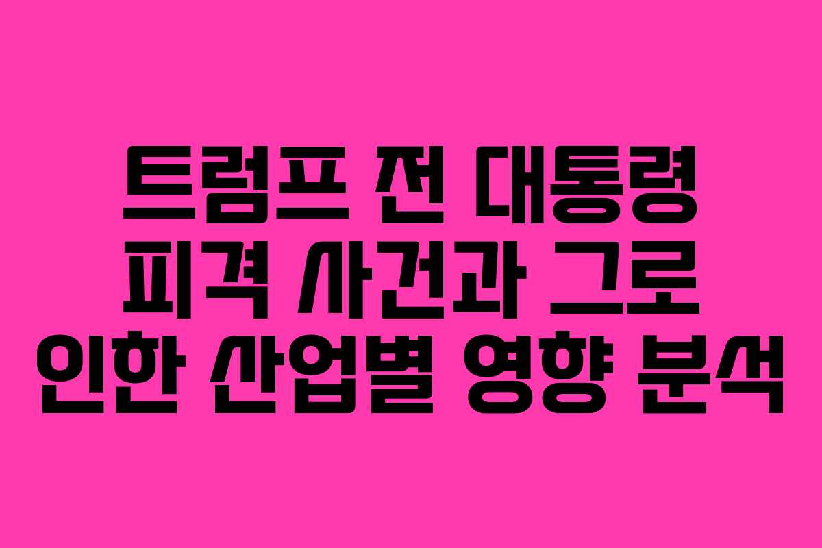 트럼프 전 대통령 피격 사건과 그로 인한 산업별 영향 분석