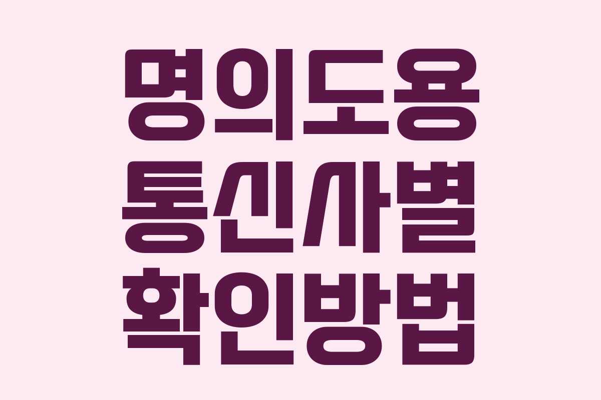 명의도용 통신사별 확인방법