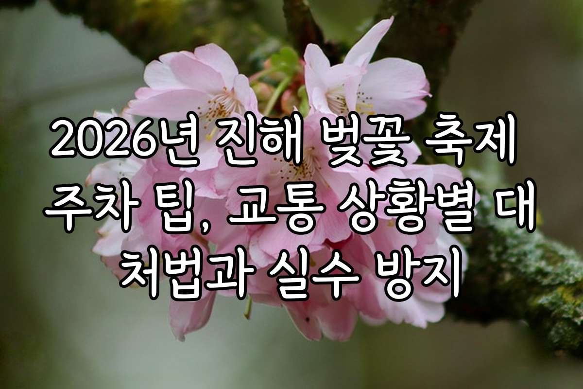 2026년 진해 벚꽃 축제 주차 팁, 교통 상황별 대처법과 실수 방지