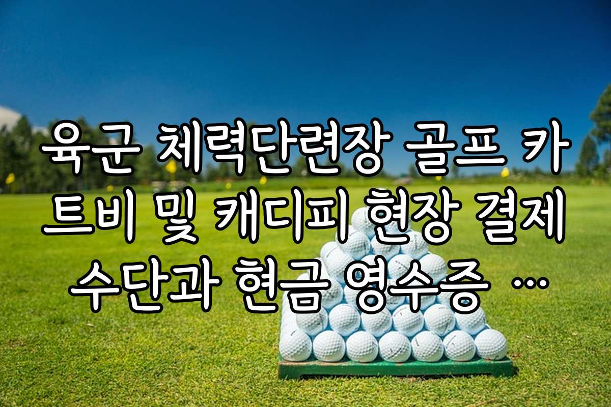 육군 체력단련장 골프 카트비 및 캐디피 현장 결제 수단과 현금 영수증 발급