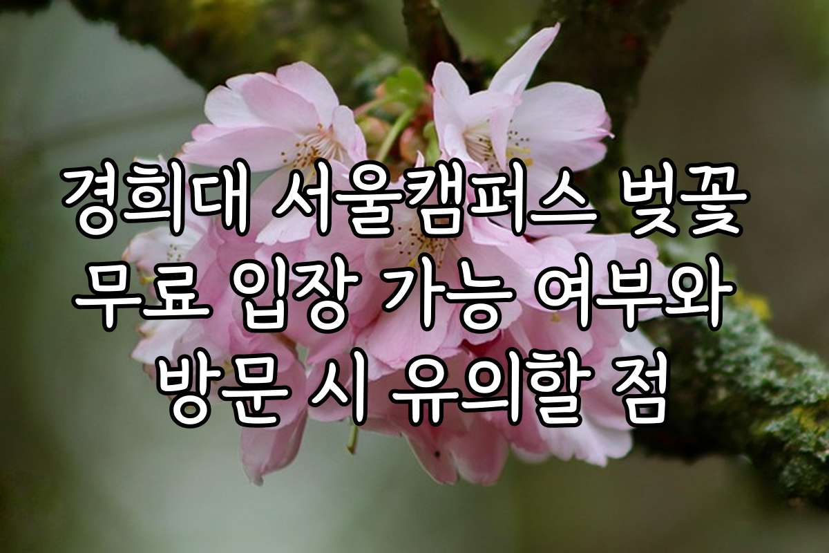 경희대 서울캠퍼스 벚꽃 무료 입장 가능 여부와 방문 시 유의할 점 경희대 서울캠퍼스 벚꽃 무료 입장 가능 여부와 방문 시 유의할 점