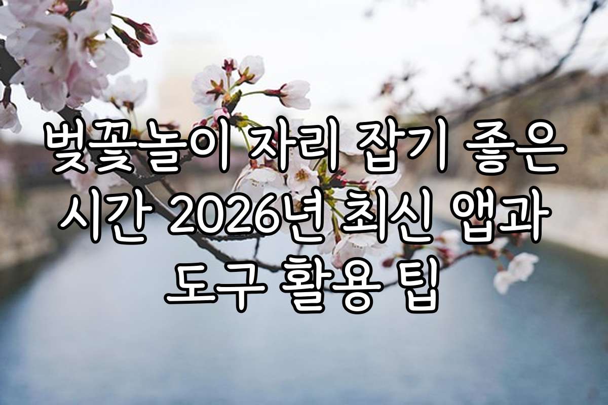 벚꽃놀이 자리 잡기 좋은 시간 2026년 최신 앱과 도구 활용 팁 벚꽃놀이 자리 잡기 좋은 시간 2026년 최신 앱과 도구 활용 팁