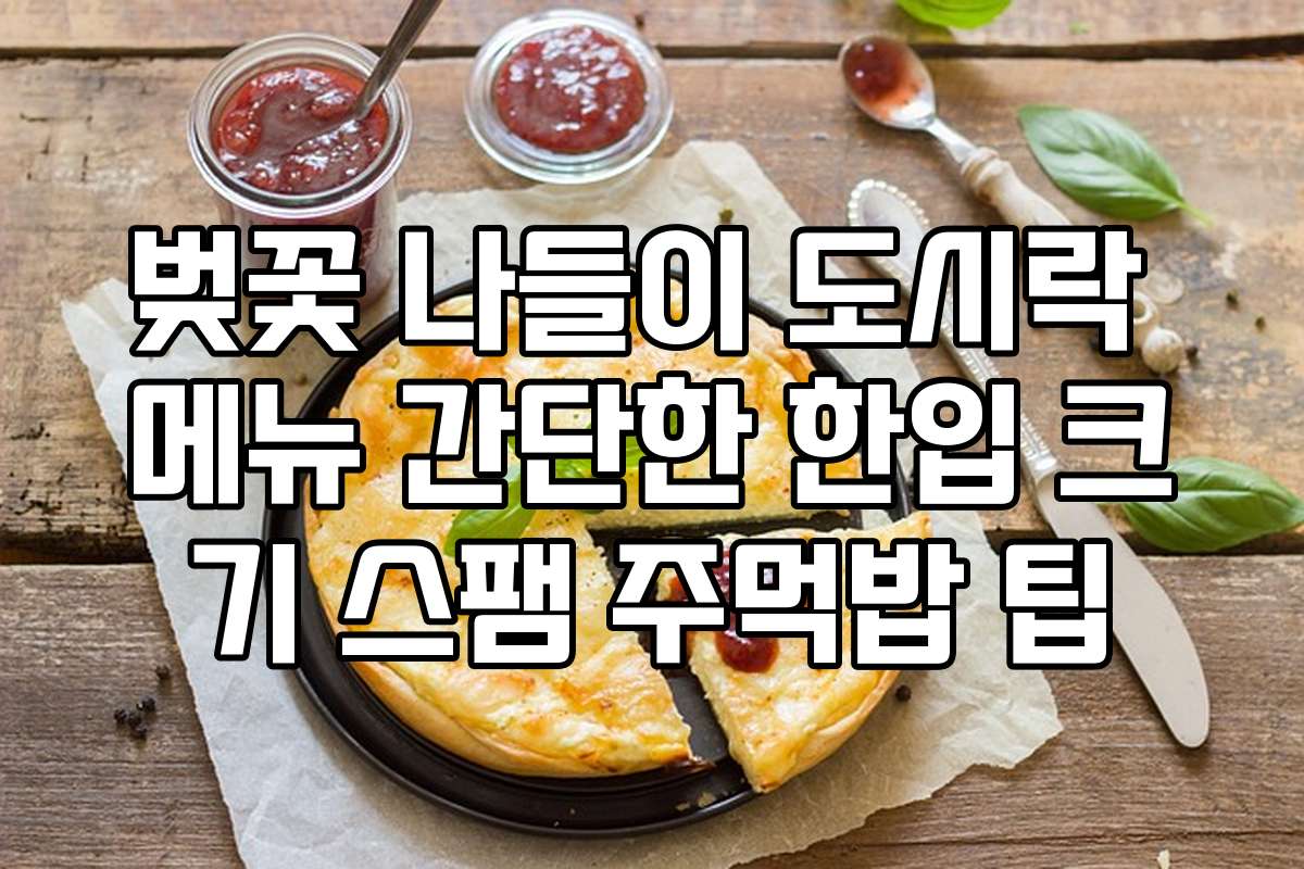 벚꽃 나들이 도시락 메뉴 간단한 한입 크기 스팸 주먹밥 팁