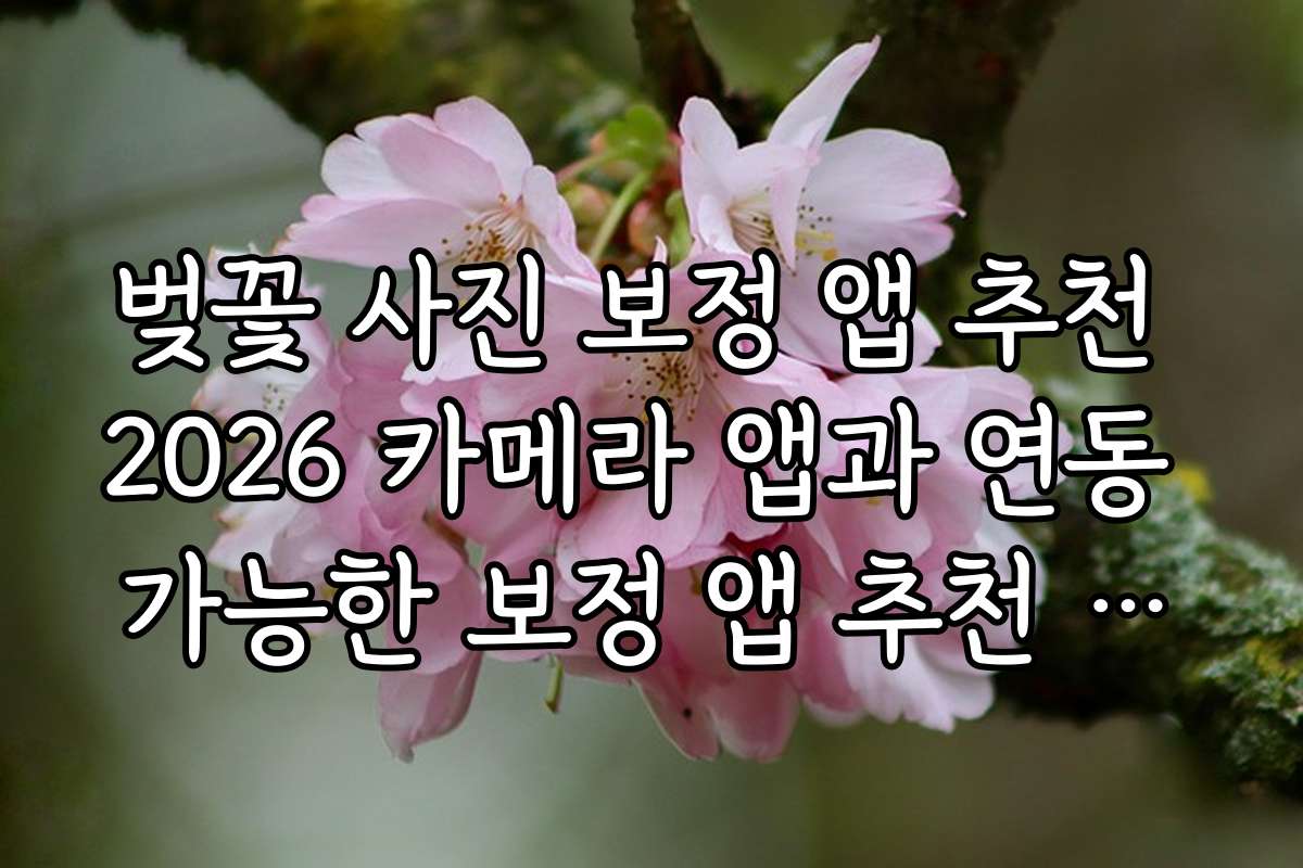 벚꽃 사진 보정 앱 추천 2026 카메라 앱과 연동 가능한 보정 앱 추천 안내