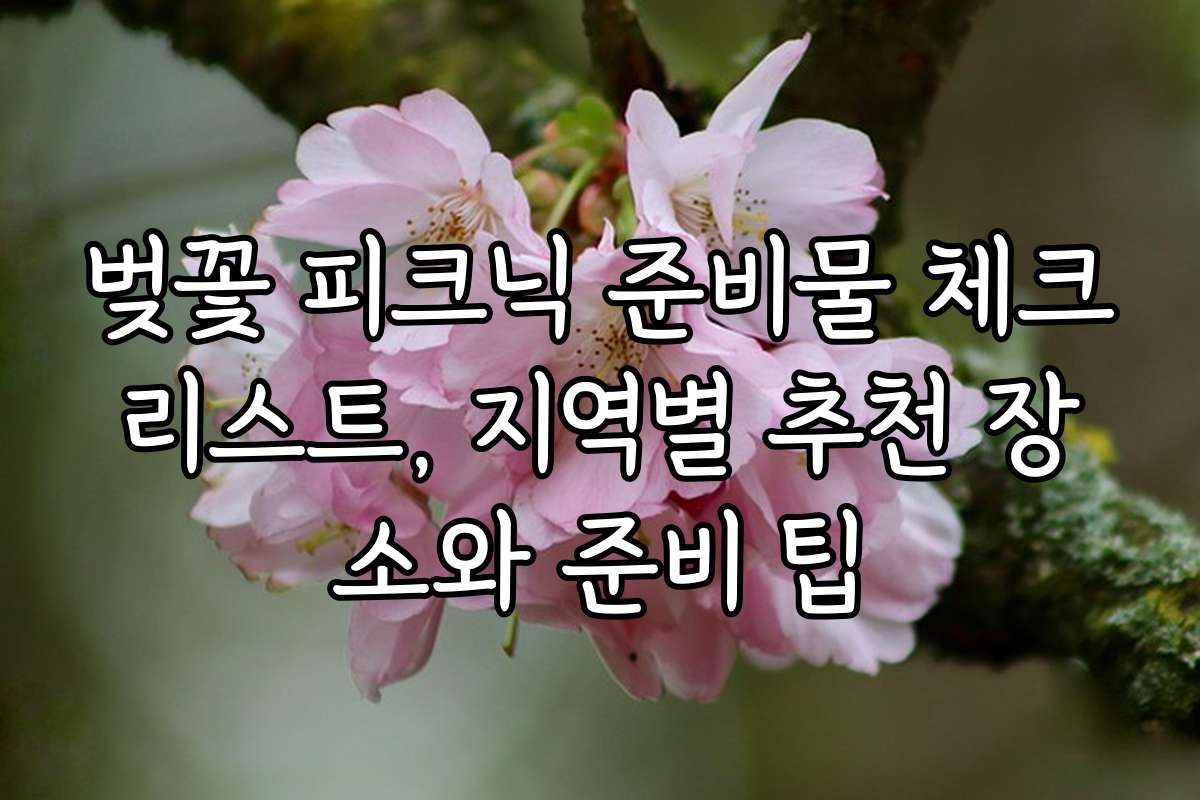 벚꽃 피크닉 준비물 체크리스트, 지역별 추천 장소와 준비 팁