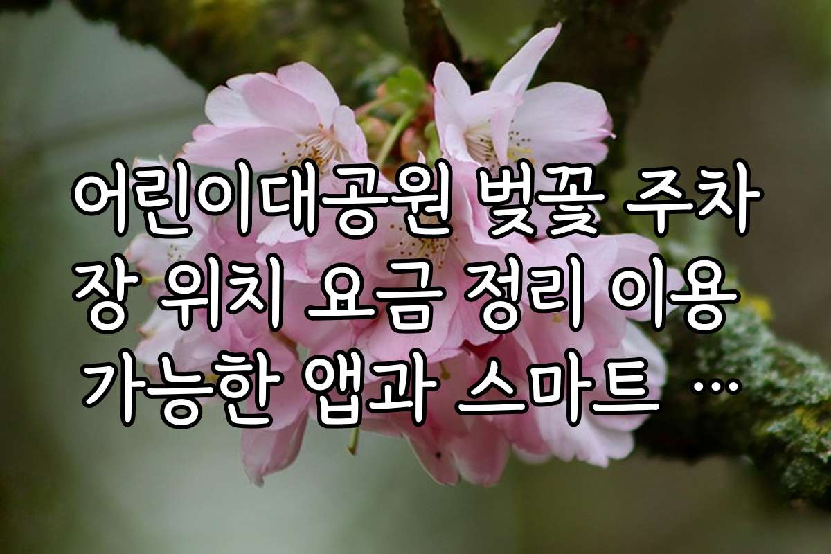 어린이대공원 벚꽃 주차장 위치 요금 정리 이용 가능한 앱과 스마트 예약 시스템