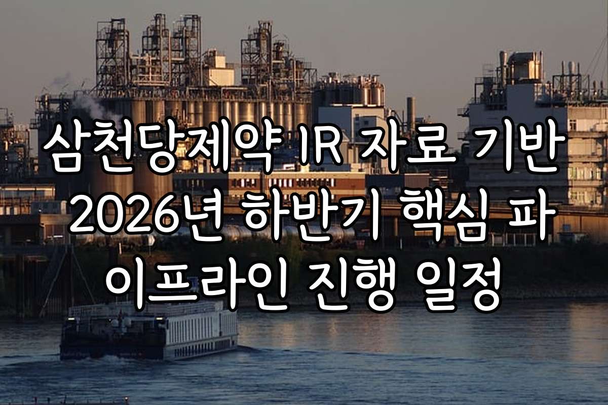 삼천당제약 IR 자료 기반 2026년 하반기 핵심 파이프라인 진행 일정