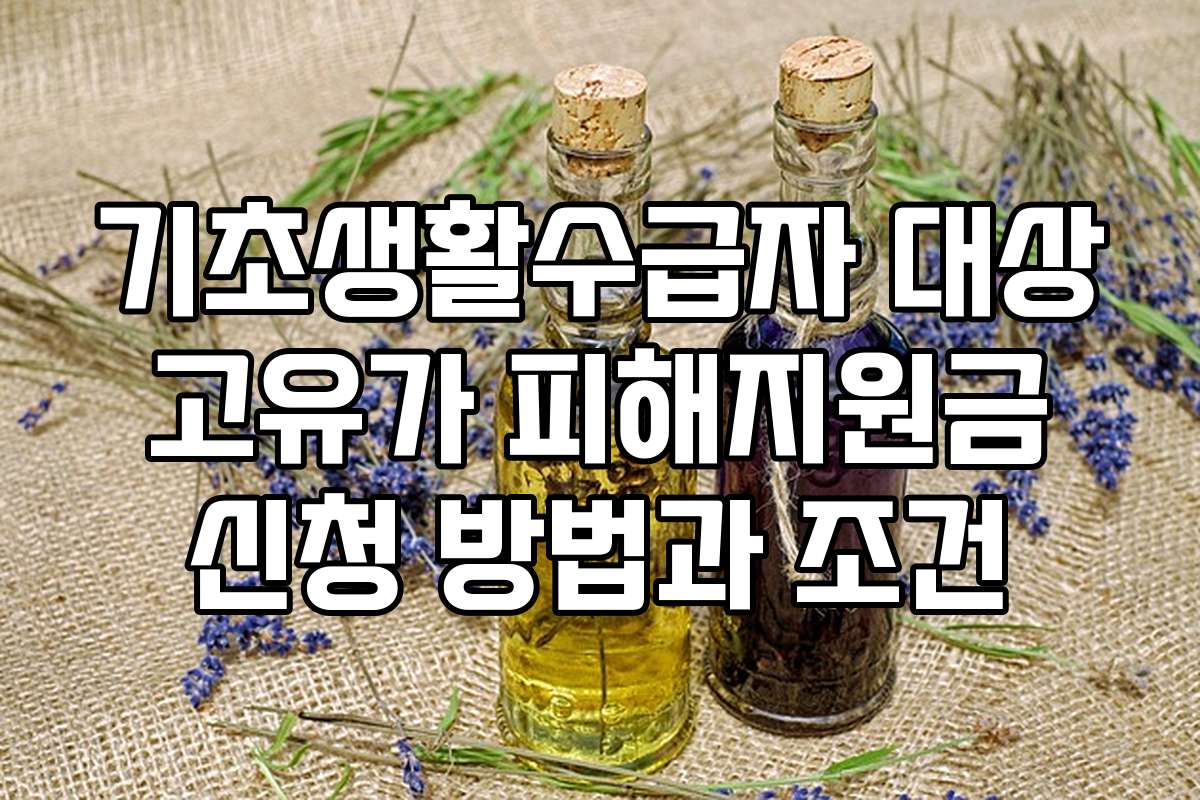 기초생활수급자 대상 고유가 피해지원금 신청 방법과 조건
