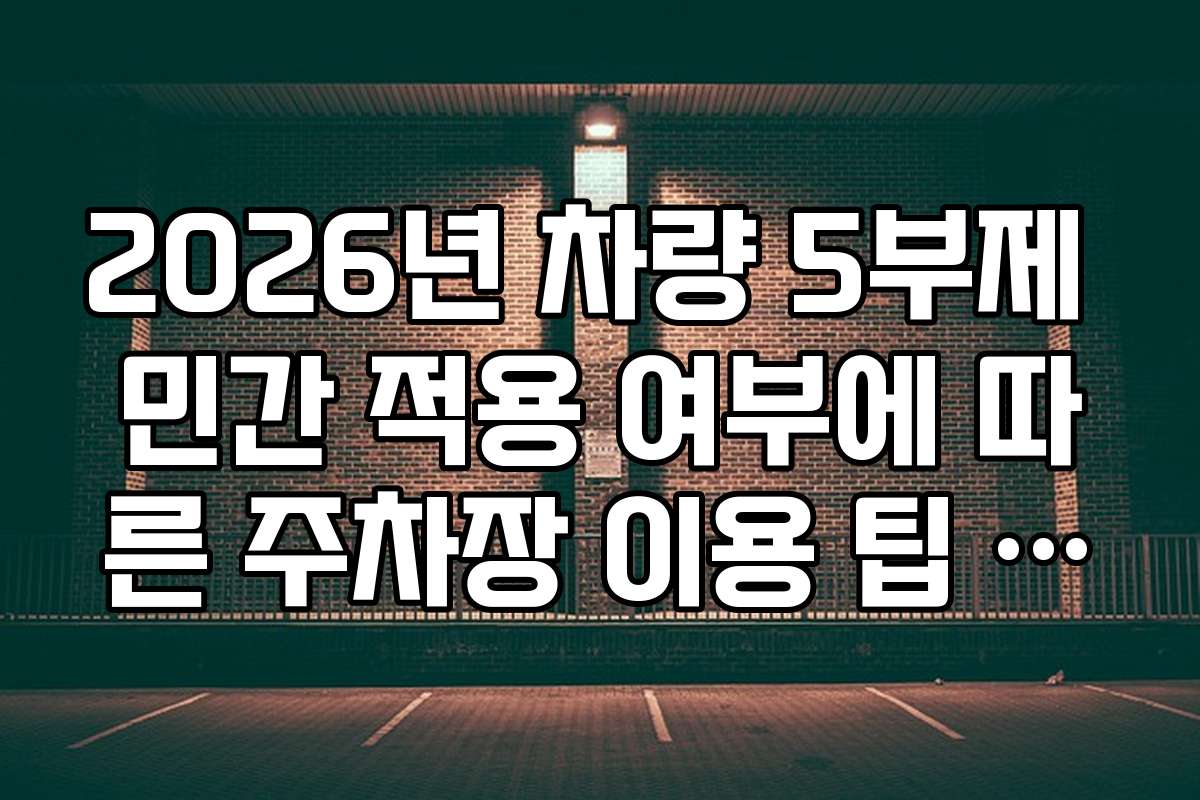 2026년 차량 5부제 민간 적용 여부에 따른 주차장 이용 팁 소개