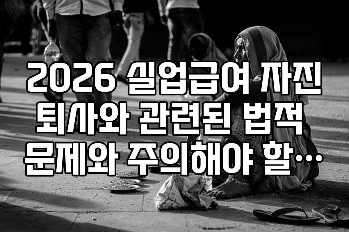 2026 실업급여 자진퇴사와 관련된 법적 문제와 주의해야 할 법률 정보