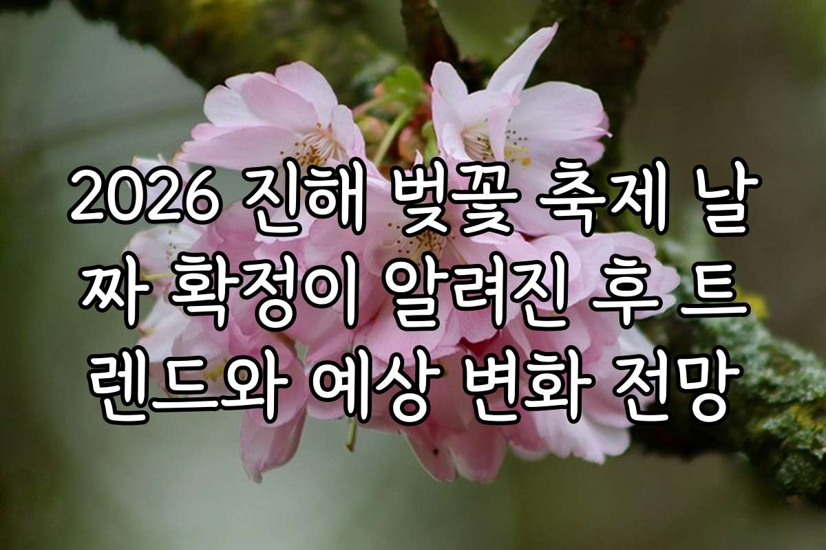 2026 진해 벚꽃 축제 날짜 확정이 알려진 후 트렌드와 예상 변화 전망