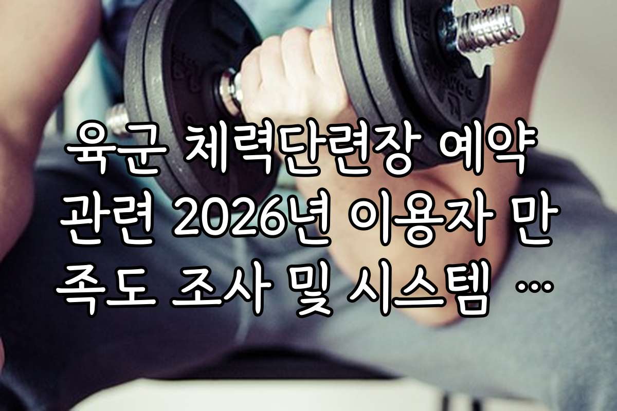 육군 체력단련장 예약 관련 2026년 이용자 만족도 조사 및 시스템 개선 제안