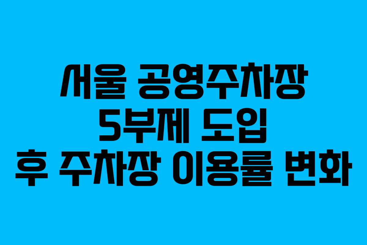 서울 공영주차장 5부제 도입 후 주차장 이용률 변화