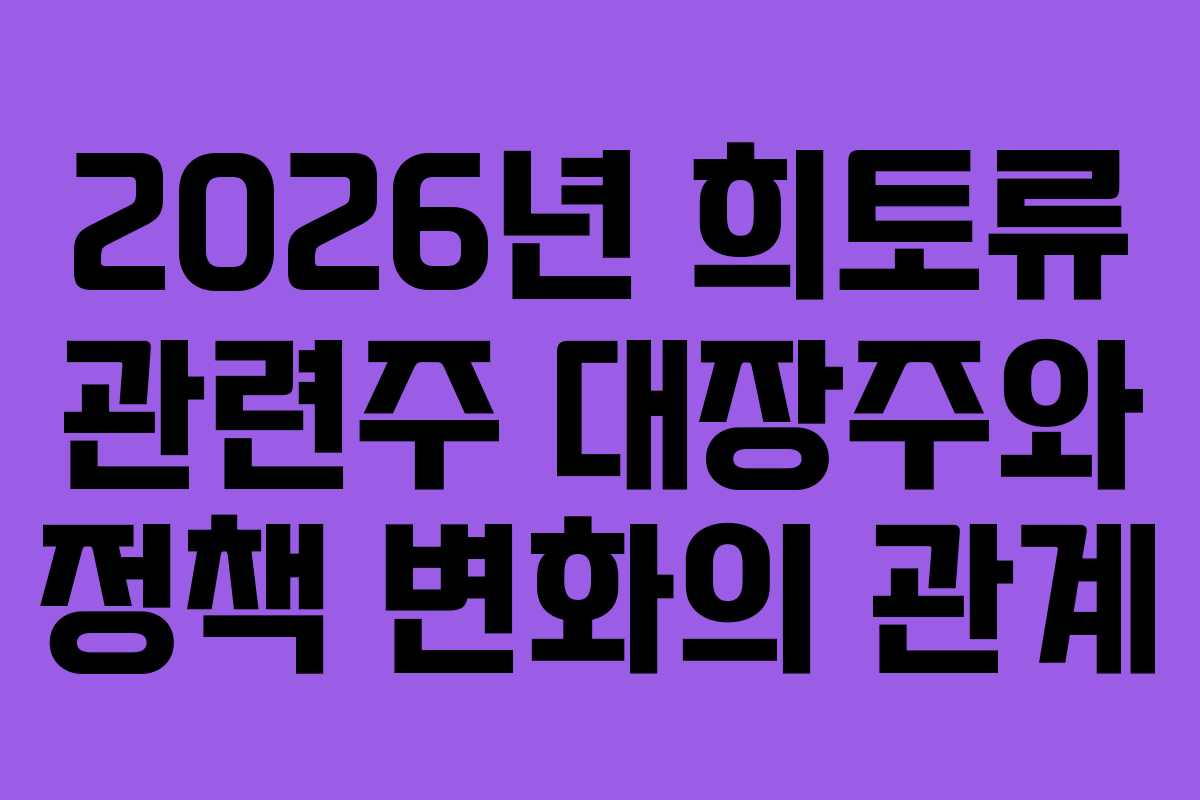 2026년 희토류 관련주 대장주와 정책 변화의 관계