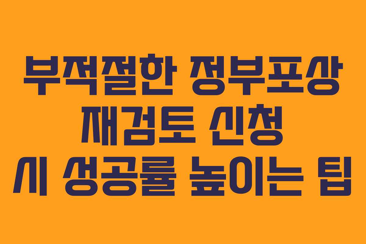 부적절한 정부포상 재검토 신청 시 성공률 높이는 팁