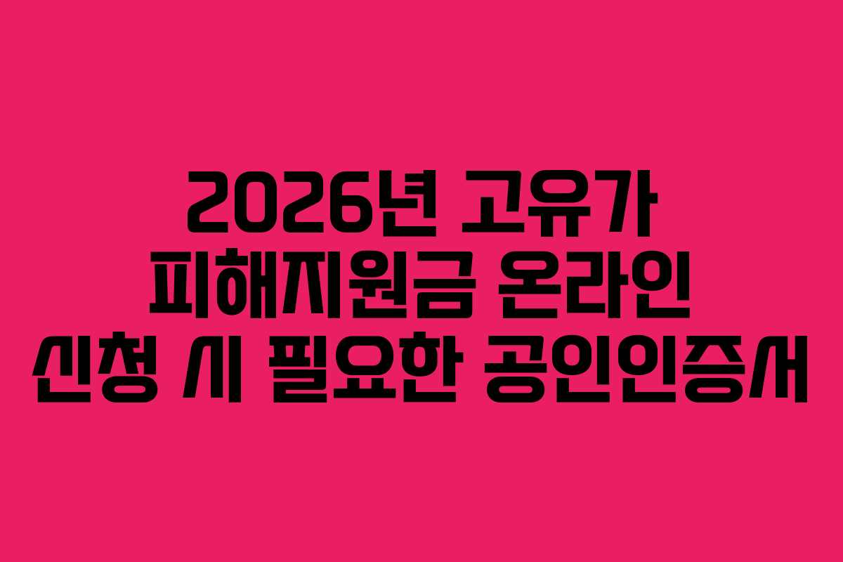 2026년 고유가 피해지원금 온라인 신청 시 필요한 공인인증서