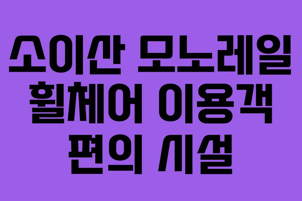 소이산 모노레일 휠체어 이용객 편의 시설