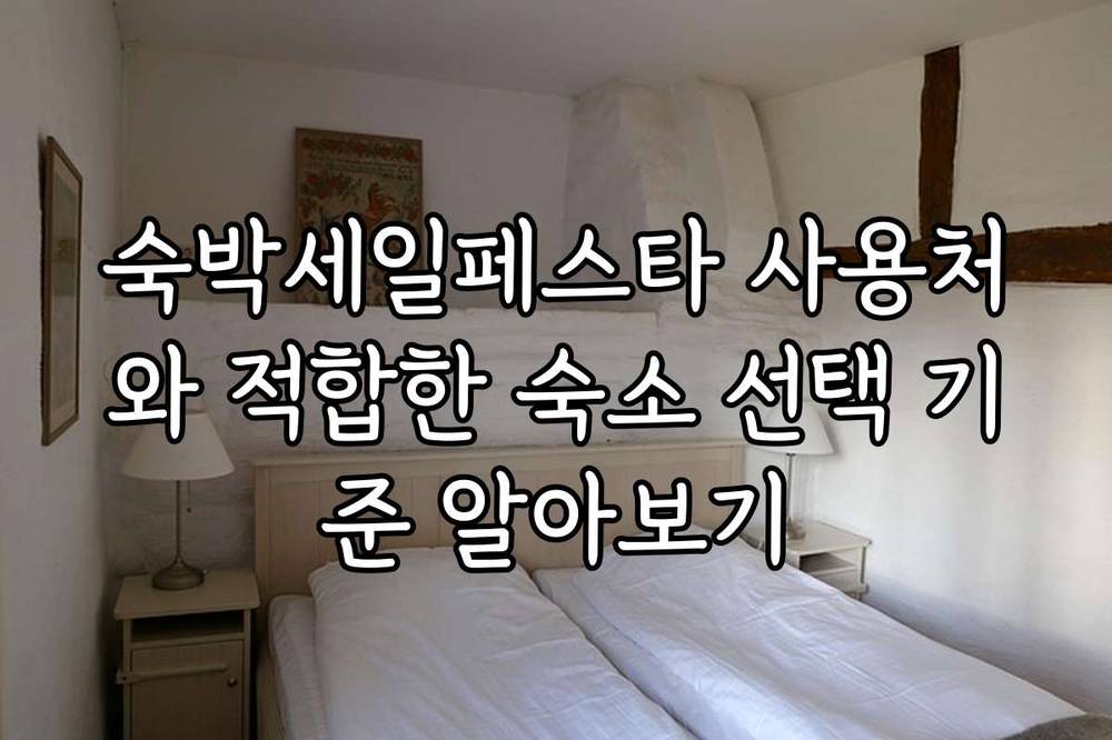 숙박세일페스타 사용처와 적합한 숙소 선택 기준 알아보기