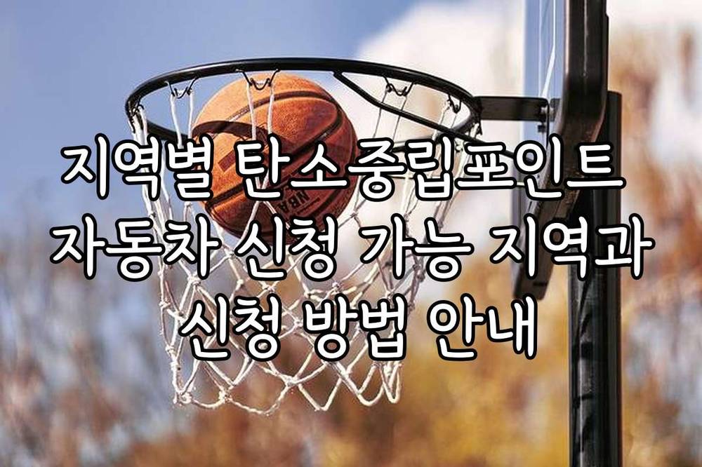 지역별 탄소중립포인트 자동차 신청 가능 지역과 신청 방법 안내