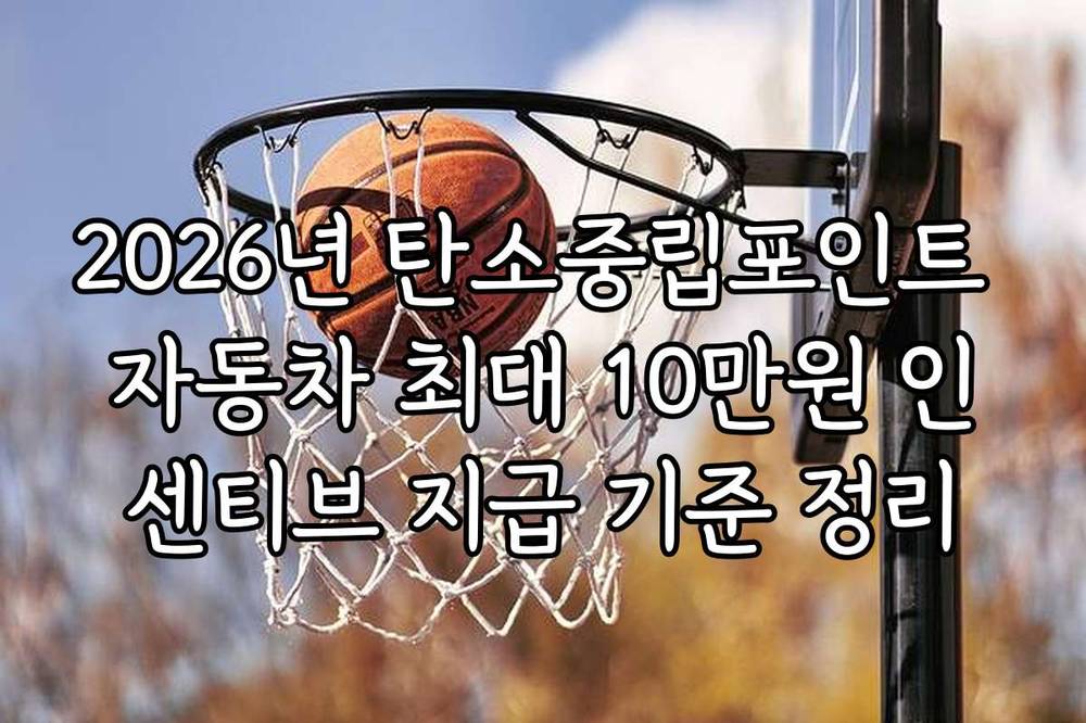 2026년 탄소중립포인트 자동차 최대 10만원 인센티브 지급 기준 정리
