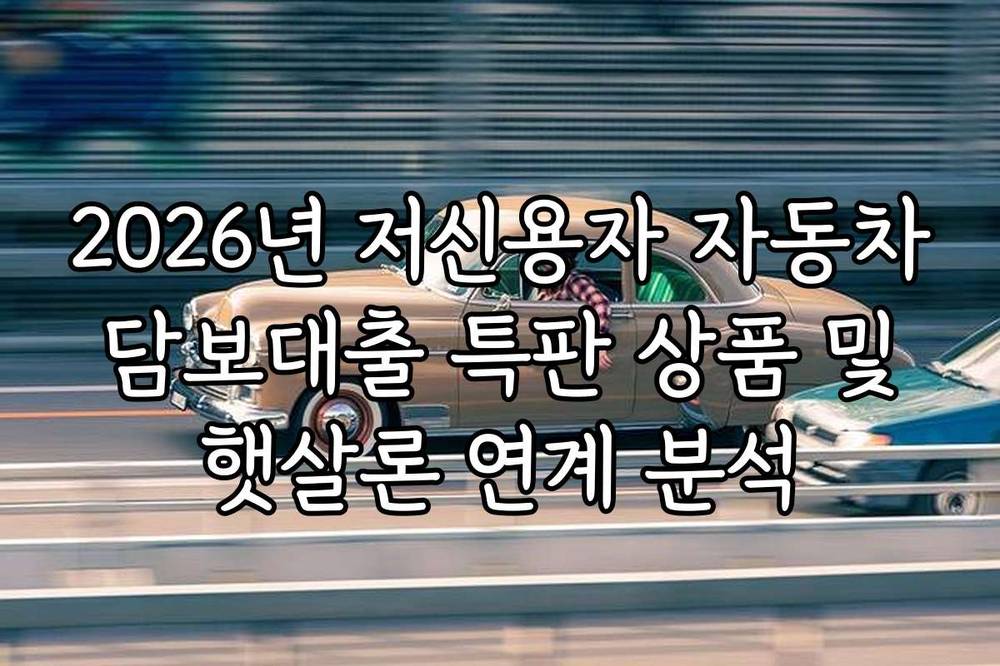 2026년 저신용자 자동차 담보대출 특판 상품 및 햇살론 연계 분석