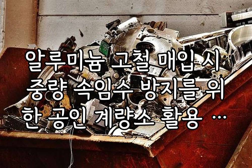 알루미늄 고철 매입 시 중량 속임수 방지를 위한 공인 계량소 활용 가이드