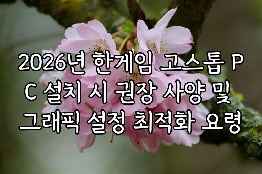 2026년 한게임 고스톱 PC 설치 시 권장 사양 및 그래픽 설정 최적화 요령