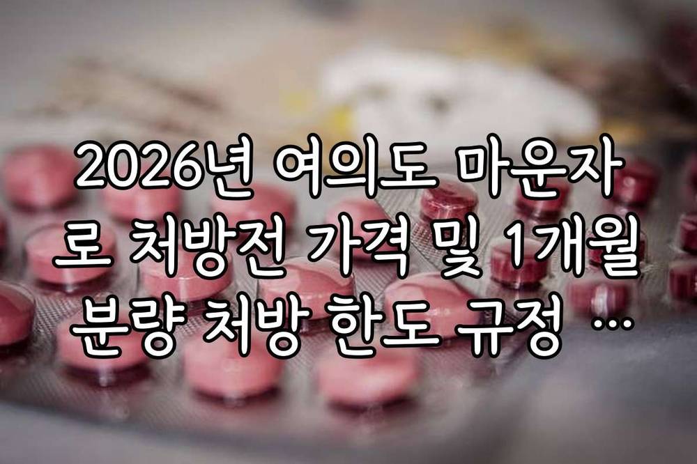 2026년 여의도 마운자로 처방전 가격 및 1개월 분량 처방 한도 규정 정리