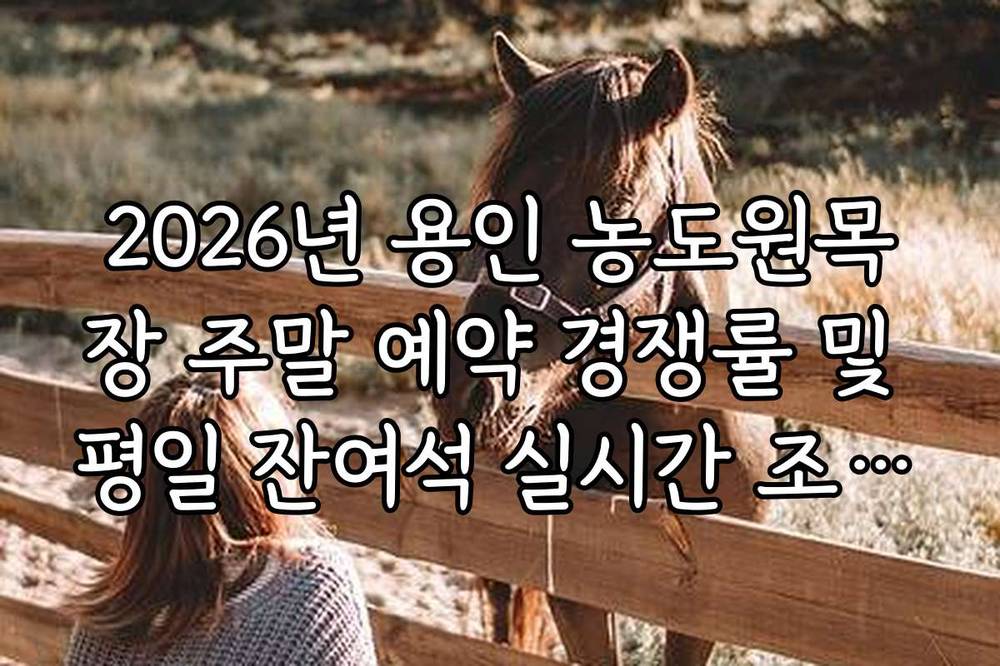 2026년 용인 농도원목장 주말 예약 경쟁률 및 평일 잔여석 실시간 조회법