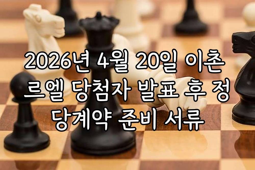 2026년 4월 20일 이촌 르엘 당첨자 발표 후 정당계약 준비 서류