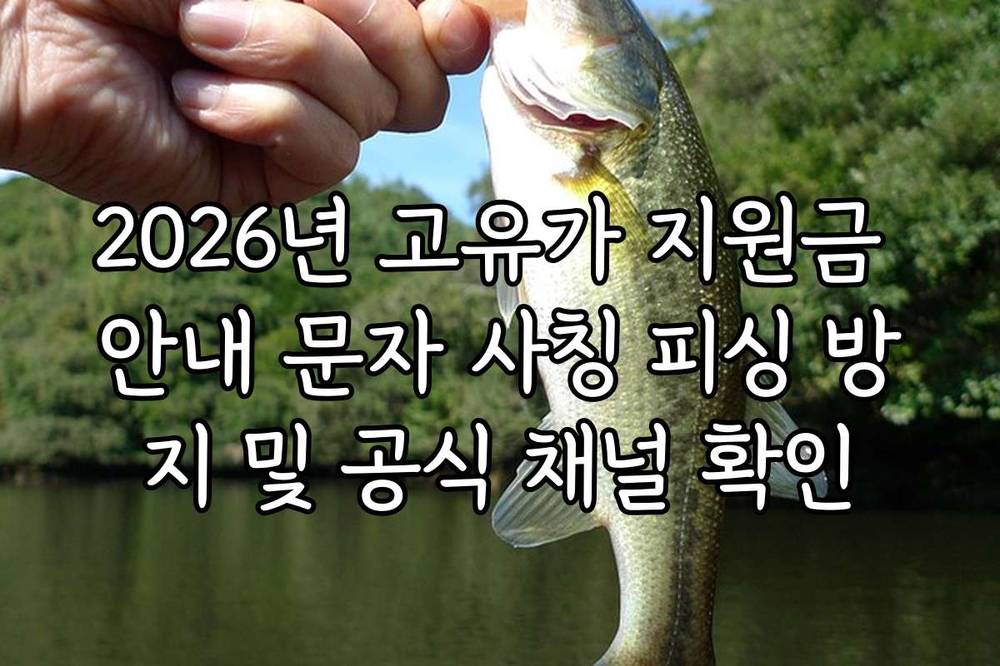 2026년 고유가 지원금 안내 문자 사칭 피싱 방지 및 공식 채널 확인