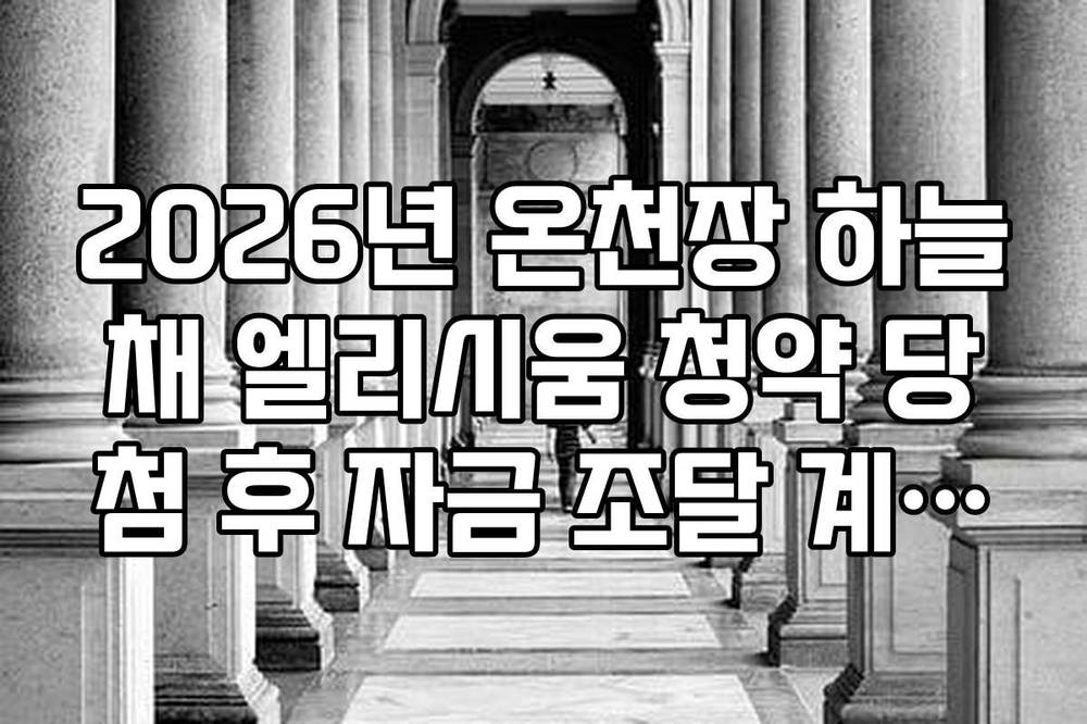 2026년 온천장 하늘채 엘리시움 청약 당첨 후 자금 조달 계획서 작성 요령