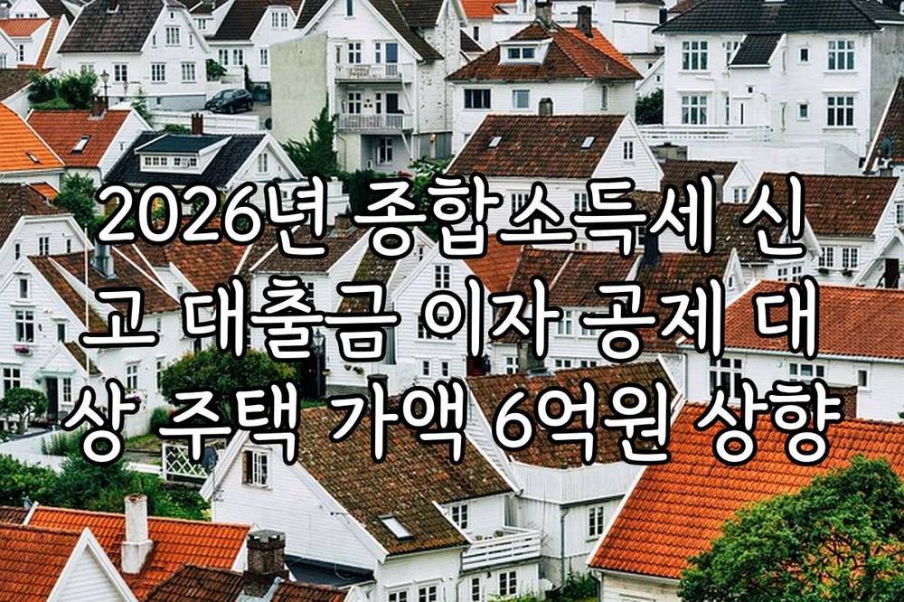 2026년 종합소득세 신고 대출금 이자 공제 대상 주택 가액 6억원 상향