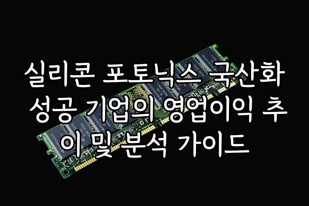 실리콘 포토닉스 국산화 성공 기업의 영업이익 추이 및 분석 가이드