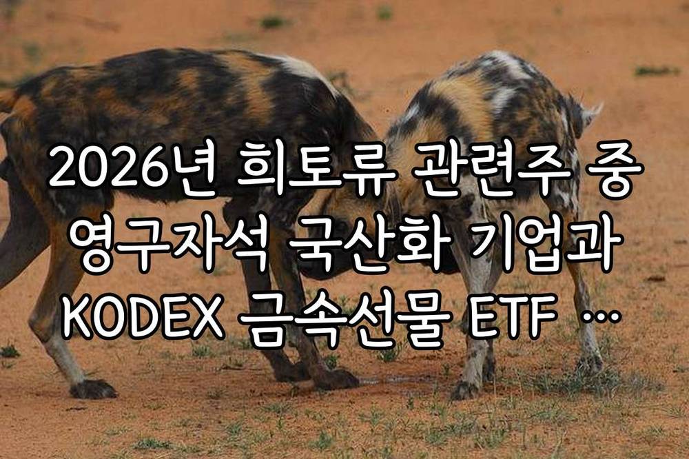 2026년 희토류 관련주 중 영구자석 국산화 기업과 KODEX 금속선물 ETF 전략